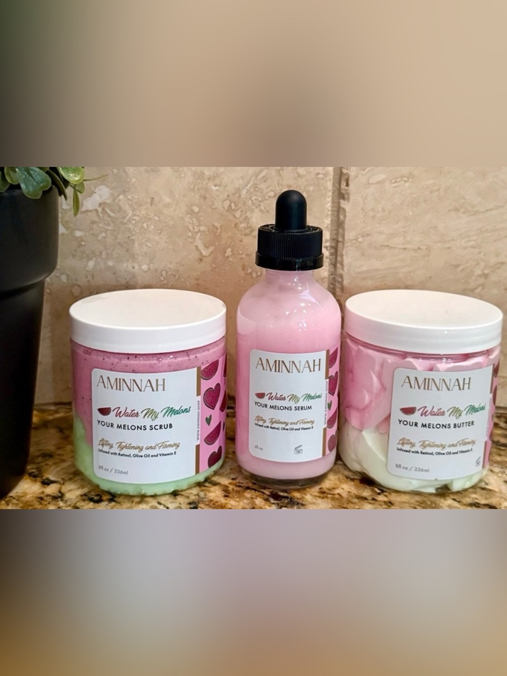 Aminnah Water My Melons Melon Serum gift bundle set